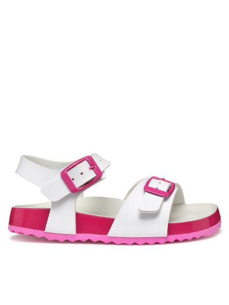 Geox Sandały J Adriel J558MI 000BC C0563 M Biały. Białe sandały dziewczęce Geox, ze skóry, bez zapięcia. Za 219.99 zł.