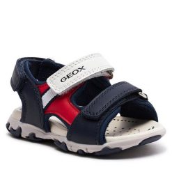 Sandały Geox. Niebieskie sandały chłopięce Geox, bez zapięcia. Za 149.99 zł.