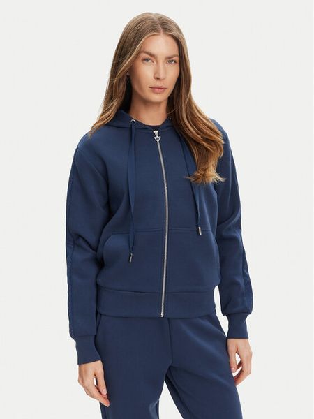 Guess Bluza W5YQ05 KBYE2 Granatowy Regular Fit. Niebieskie bluzy damskie Guess, xxl, z aplikacjami, z wiskozy, bez kaptura. Za 239.99 zł.