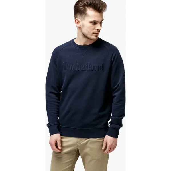 Timberland Bluza Exeter River Brand Logo Crew , granatowy, rozmiar XL. Niebieskie bluzy męskie Timberland, m, bez wzorów, z bawełny, bez kaptura. W wyprzedaży za 199.99 zł.