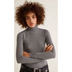 Mango - Bluzka Swan. Szare bluzki damskie Mango, z elastanu, z golfem. Za 59.90 zł.