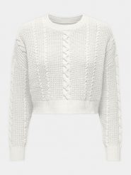 ONLY Sweter Malena 15309262 Biały Regular Fit. Białe swetry damskie Only, l, bez wzorów, z syntetyku, bez kołnierzyka, bez ramiączek, bez kaptura. Za 99.99 zł.
