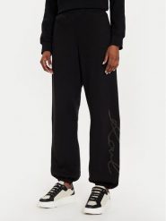 KARL LAGERFELD Spodnie dresowe 245W1053 Czarny Regular Fit. Czarne spodnie dresowe damskie KARL LAGERFELD, xs, bez wzorów, z bawełny. Za 549.99 zł.