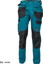 CERVA DAYBORO spodnie - męskie spodnie robocze, odblaskowe elementy, 100 % TRIFIBETEX - morski 62. Zielone spodnie materiałowe męskie CERVA, m, bez wzorów. Za 163.59 zł.