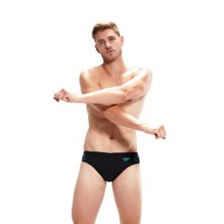 Slipy kąpielowe męskie Speedo Hyper Boom Splice Brief. Czarne kąpielówki męskie Speedo, m, bez wzorów, do pływania. Za 78.99 zł.