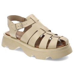 Beżowe Sandały Armodo Stylowe Obuwie Damskie. Brązowe klapki damskie Armodo, bez wzorów, ze skóry, bez obcasa, bez zapięcia. Za 339.00 zł.