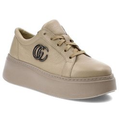 Beżowe Sneakersy Armodo Damskie Stylowe Obuwie. Brązowe półbuty damskie Armodo, bez wzorów, z materiału, eleganckie, bez obcasa, bez zapięcia. Za 329.00 zł.