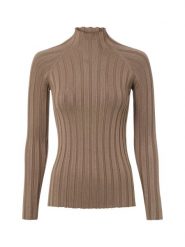 Marie Lund dzianinowa koszulka z długim rękawem Kobiety brązowy, L. Brązowe t-shirty damskie Marie Lund, l, bez wzorów, z dzianiny, eleganckie, bez kołnierzyka. Za 199.95 zł.
