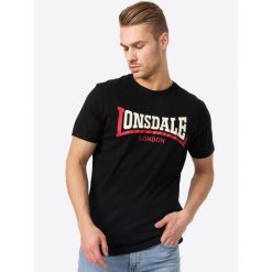 Koszulka Lonsdale Two Tone. Czarne koszulki sportowe męskie Lonsdale, bez wzorów, z bawełny, bez kołnierzyka, bez ramiączek. W wyprzedaży za 102.40 zł.