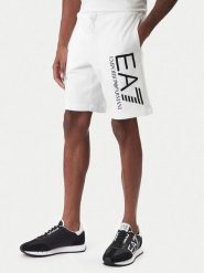 EA7 Emporio Armani Szorty sportowe 7M001414 AF22266 U0002 Biały Regular Fit. Białe krótkie spodenki sportowe męskie EA7 Emporio Armani, m, bez wzorów, z bawełny. Za 409.99 zł.