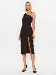 Rinascimento Sukienka koktajlowa CFC0115241003 Czarny Regular Fit. Czarne sukienki damskie Rinascimento, m, bez wzorów, z syntetyku, wizytowe, bez kołnierzyka, bez ramiączek. Za 339.99 zł.