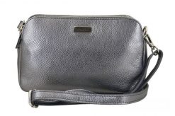 Listonoszka metalizowana BARBERINI'S c. srebrna 978-46. Szare torebki shopper damskie Barberinis, bez wzorów, ze skóry, eleganckie, małe, bez dodatków. Za 229.99 zł.