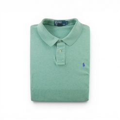 Second life - Koszulka Polo Ralph Lauren męska z krótkim rękawem - Stan dobry. Zielone koszulki polo męskie Ralph Lauren, l, bez wzorów, z jeansu, eleganckie, bez ramiączek. Za 106.46 zł.