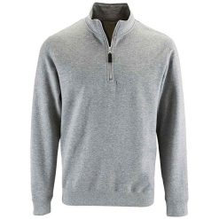 Sweter Męski Stan Zip Z Kołnierzem Stojącym. Szare swetry przez głowę męskie SOL'S, l, bez wzorów, bez kołnierzyka. Za 118.99 zł.