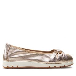 Baleriny Caprice. Brązowe baleriny damskie Caprice, bez wzorów, bez obcasa. Za 239.99 zł.