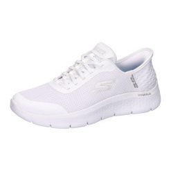 Tenisówki Skechers Model Slip-ins Go Walk Flex Kolor Biały. Białe trampki i tenisówki damskie Skechers, bez wzorów, z materiału, bez zapięcia. Za 455.00 zł.