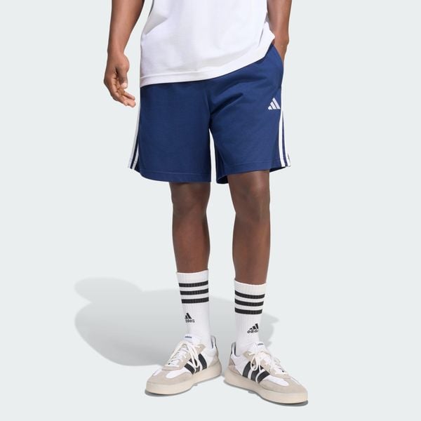 Szorty Essentials 3-Stripes Single Jerse. Białe szorty męskie Adidas, l, bez wzorów, z bawełny, klasyczne. Za 149.00 zł.