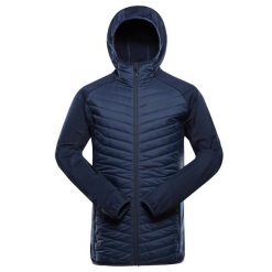 Bluza męska hybrydowa sportowa Alpine Pro Norn. Niebieskie bluzy męskie Alpine Pro, m, bez wzorów, z materiału, bez kaptura, trekkingowe. Za 399.00 zł.
