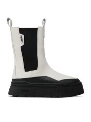 Puma Sztyblety Mayze Stack Chelsea Wns 386272 01 Biały. Białe botki damskie Puma, ze skóry, bez obcasa, na płaskiej podeszwie, bez zapięcia. Za 249.00 zł.