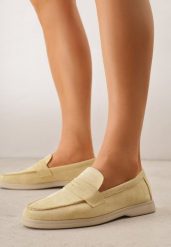 Żółte Mokasyny Casual VICES z Imitacji Zamszu z Wkładką ze Skóry Naturalnej Sheiris. Żółte mokasyny damskie Renee, z jeansu, casualowe. Za 89.99 zł.