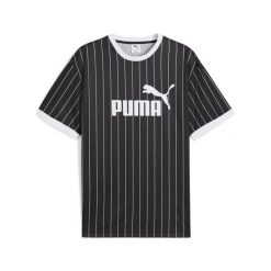 Męska koszulka Essentials w paski PUMA Black. Czarne koszulki sportowe męskie Puma, m, bez wzorów, bez kołnierzyka, bez ramiączek, na fitness i siłownię. Za 129.00 zł.