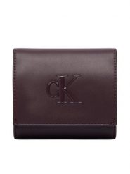 Calvin Klein Portfel Bold Ck Medium Bifold LV04F1156G Bordowy. Czerwone portfele męskie Calvin Klein, bez wzorów, ze skóry. Za 249.99 zł.