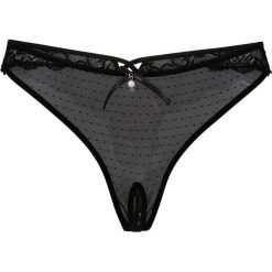 Stringi "ouvert" bonprix czarny. Czarne stringi damskie bonprix, ze skóry. Za 34.99 zł.