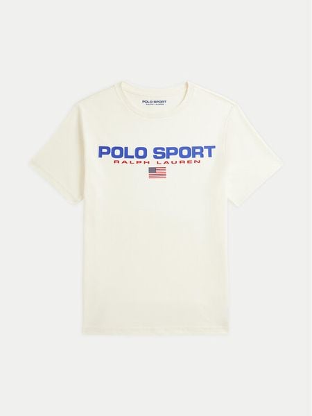 Polo Ralph Lauren T-Shirt 323837629010 Écru Regular Fit. T-shirty dla chłopców Polo Ralph Lauren, bez wzorów, z bawełny, bez ramiączek. Za 99.99 zł.