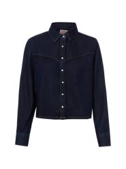 Levi's bluzka dżinsowa Kobiety Bawełna niebieski, S. Niebieskie bluzki damskie Levi's, s, bez wzorów, z bawełny, eleganckie, bez kołnierzyka, bez ramiączek. Za 429.95 zł.