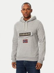 Napapijri Bluza Burgee Wint 4 NP0A892T Szary Regular Fit. Szare bluzy męskie Napapijri, m, bez wzorów, z bawełny, bez kaptura. Za 529.99 zł.