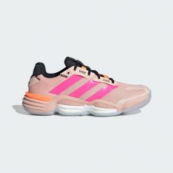 Buty Stabil 16 Indoor. Czarne obuwie sportowe damskie Adidas, bez wzorów, z materiału, do piłki ręcznej. Za 699.00 zł.