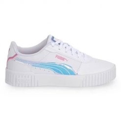Buty do chodzenia damskie Puma Carina 2. Białe obuwie sportowe damskie Puma, bez wzorów, z materiału, trekkingowe. Za 251.00 zł.