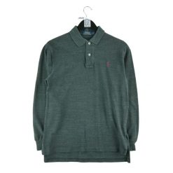 Męska koszulka polo z długim rękawem szara. Szare koszulki sportowe męskie Ralph Lauren, l, bez wzorów, z tkaniny, bez kołnierzyka, bez ramiączek, na golfa. Za 114.98 zł.