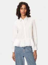 French Connection Koszula Cambria 729C7 Biały Regular Fit. Białe bluzki damskie French Connection, s, bez wzorów, z bawełny, bez kołnierzyka, bez ramiączek. Za 273.99 zł.