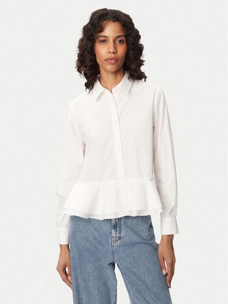 French Connection Koszula Cambria 729C7 Biały Regular Fit. Białe bluzki damskie French Connection, l, bez wzorów, z bawełny, bez kołnierzyka, bez ramiączek. Za 273.99 zł.
