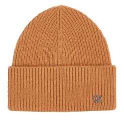 Czapka Calvin Klein. Brązowe czapki i kapelusze damskie Calvin Klein, na zimę, bez wzorów. Za 209.99 zł.