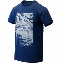 T-Shirt (Adventure Is Out There) - Dark Azure - XXXL/Regular. Niebieskie t-shirty męskie HELIKON, m, bez wzorów, bez kołnierzyka. Za 151.28 zł.