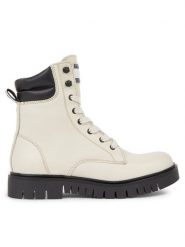 Tommy Jeans Trzewiki Tjw Lace Up Boot EN0EN02314 Beżowy. Brązowe botki damskie Tommy Jeans, z jeansu, bez obcasa, na płaskiej podeszwie, bez zapięcia. Za 679.99 zł.