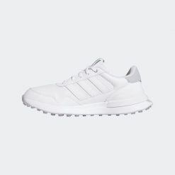 Buty do golfa damskie wodoodporne ADIDAS S2G skórzane. Obuwie sportowe damskie Adidas, bez wzorów, ze skóry, do biegania. Za 479.99 zł.