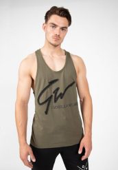 Tank Top fitness męski Gorilla Wear Evansville. Zielone t-shirty męskie GORILLA WEAR, m, bez wzorów, z materiału, klasyczne, bez kołnierzyka. Za 143.85 zł.