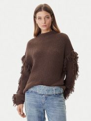 ONLY Sweter Molly 15363467 Brązowy Regular Fit. Brązowe swetry damskie Only, m, bez wzorów, z syntetyku, bez kołnierzyka, bez ramiączek, bez kaptura. Za 179.99 zł.