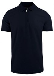 Dzianinowe Polo - Dekolt na Zamek - Brave Soul - Granat. Niebieskie koszulki polo męskie Brave Soul, l, bez wzorów, z dzianiny, casualowe, bez ramiączek. Za 99.00 zł.