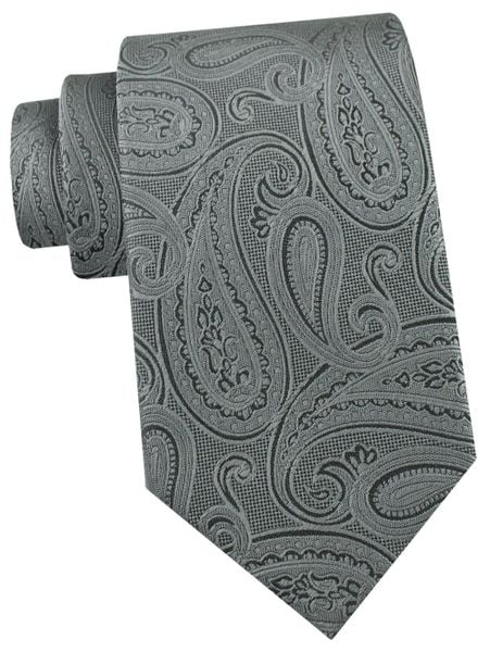 Krawat Męski - Angelo di Monti - Stalowy ze Wzorem Paisley. Szare krawaty i muchy Angelo di Monti, bez wzorów, z tkaniny, eleganckie. Za 49.99 zł.
