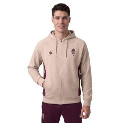 Męska lifestyle’owa piłkarska bluza z kapturem Siroko RSG Travel Fullzip Coa. Czerwone bluzy sportowe męskie SIROKO, m, bez wzorów, z bawełny, z kapturem, do piłki nożnej. Za 222.40 zł.