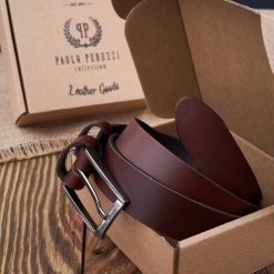 Pasek skórzany 130 CM brązowy PAOLO PERUZZI PG-03-BRBL-130. Brązowe paski damskie Paolo Peruzzi, bez wzorów, z jeansu, eleganckie. Za 49.00 zł.