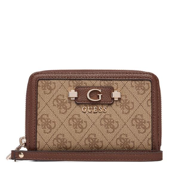 Portfel Guess. Brązowe portfele damskie Guess, z aplikacjami. Za 264.99 zł.
