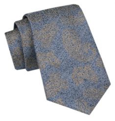 Modny Krawat Męski - Alties - Blady Niebieski i Beż, Melanżowa Struktura. Niebieskie krawaty i muchy Alties, bez wzorów, z tkaniny, eleganckie. Za 49.00 zł.