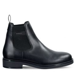 Sztyblety Gant. Czarne botki męskie GANT, bez wzorów, bez zapięcia. Za 679.99 zł.