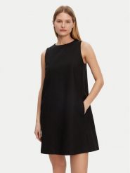 Weekend Max Mara Sukienka codzienna Racer 2515221102 Czarny Regular Fit. Czarne sukienki damskie Weekend Max Mara, na co dzień, bez wzorów, z bawełny, bez kołnierzyka, bez ramiączek, proste. Za 719.99 zł.