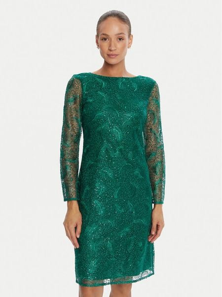 Bruuns Bazaar Sukienka koktajlowa Palm Yvona BBW4542 Zielony Regular Fit. Zielone sukienki damskie Bruuns Bazaar, bez wzorów, z syntetyku, wizytowe, bez kołnierzyka, bez ramiączek. Za 759.99 zł.